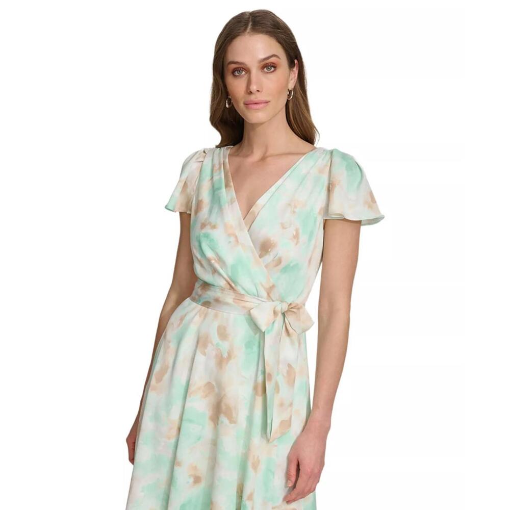 NWT DKNY Women's Mint and Tan Maxi Dress Size 6 - Picture 5 of 8